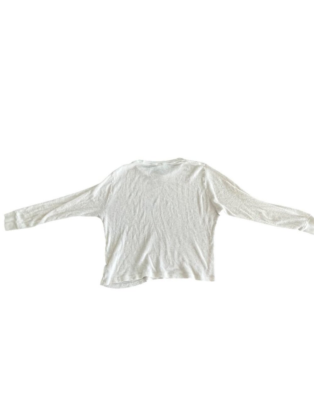 Re/Done Hanes White Thermal Waffle Long Sleeve Top S Made In USA - Picture 5 of 7